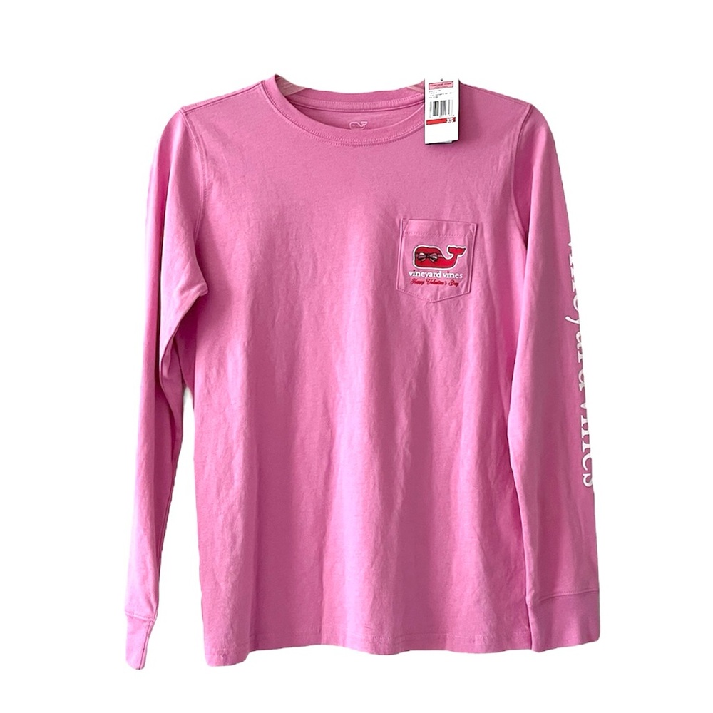 Vineyard Vines Pink Long Sleeve Valentines Day Tee Shirt Size XS NWT